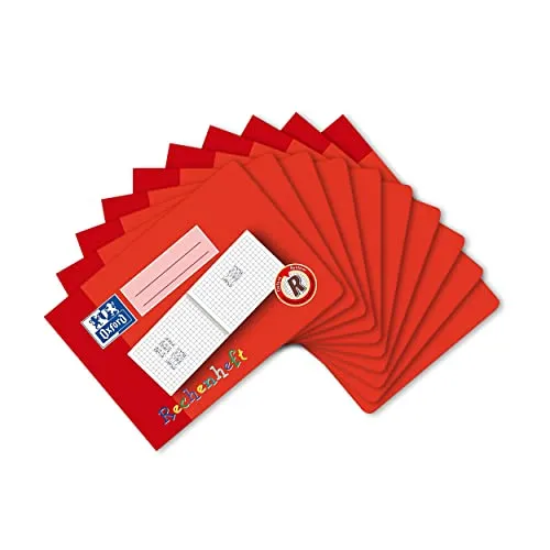 Oxford Rechenheft, A5 quer, Lineatur R (1. Klasse), rot, 10 Stück