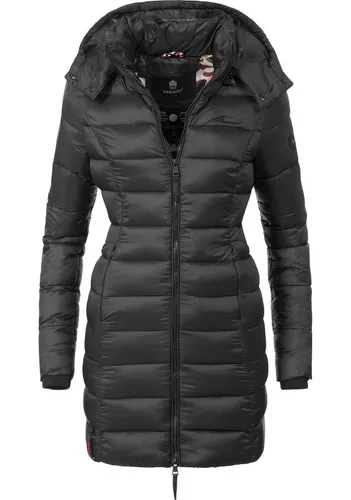 MARIKOO Damen Wintermantel - Warmer Steppmantel mit Abnehmbarer Kapuze - Funktionsjacken: Leichter, wasserabweisender Steppmantel mit taillierter Passform, ideal für milde Wintertage und mit praktischen Details wie Innentasche und gefütterten Taschen.