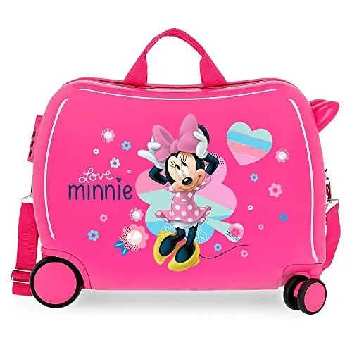 Disney Love Minnie Kindergepäck - Buntes Kindergepäck mit Minnie-Maus-Design, ideal für Reisen mit Kindern (3-7 Jahre) und ausgestattet mit einem integrierten Zahlenschloss für zusätzliche Sicherheit.