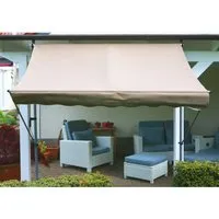 Grasekamp Klemmmarkise 250x130 cm - Taupe - Markise ohne Bohren, schnell montierbar und ideal für Balkon oder Terrasse. Leichtes Ein- und Ausfahren durch praktischen Kurbelantrieb.
