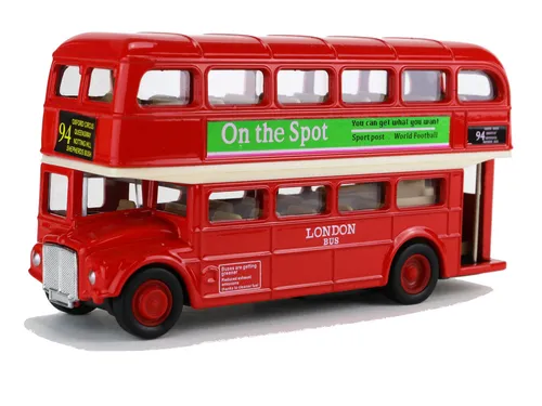 LONDON BUS ROT 12cm Oldtimer Bus roter Doppeldecker Sightseeing Modellauto Welly