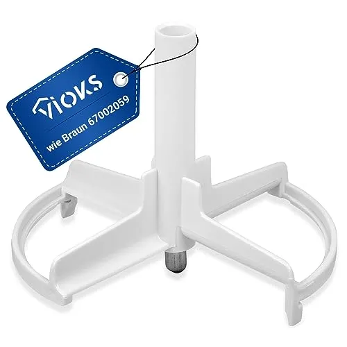 VIOKS Antrieb Achse Antriebsachse Flügelrad Ersatzscheibe Ersatz für Braun Scheibenträger 67002059 Multipractic Typ 4243 für 500ml Topf Küchenmaschine