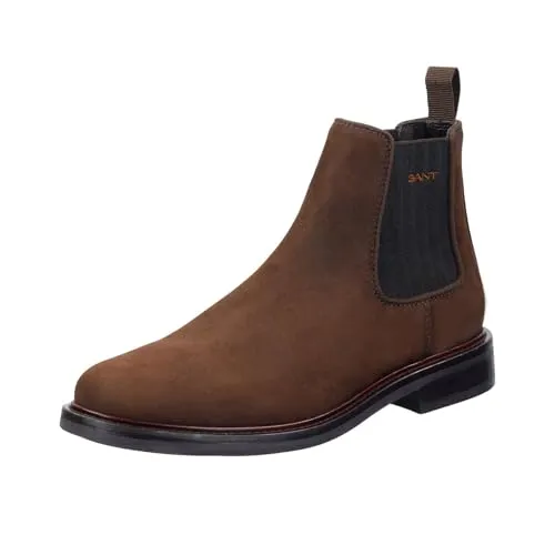 GANT Footwear Herren ST FAIRKON Chelsea-Stiefel, Dunkelbraun, 41 EU - Elegante Chelsea-Stiefel aus langlebigem Echtleder mit flexibler, griffiger Laufsohle und elastischem Einstieg für hohen Tragekomfort.