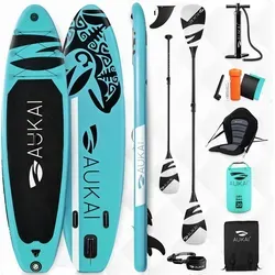 Aukai SUP-Board PRO 320cm - Aufblasbares Stand-Up Paddle Set mit Kajak-Sitz - SUP-Board mit 320cm Länge und 80cm Breite, ideal für Anfänger und Profis. Inklusive Kajak-Sitz für maximalen Komfort und 5 Jahre Garantie. Perfekt für Paddeln, Yoga und mehr!