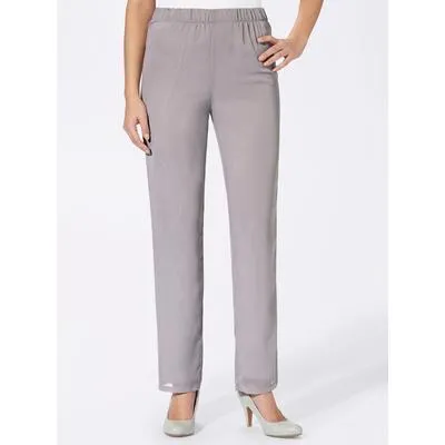 Palazzohose CLASSIC BASICS, Damen, Gr. 44, Normalgrößen, grau, 100% Polyester, unifarben, lang, Hosen Palazzohose