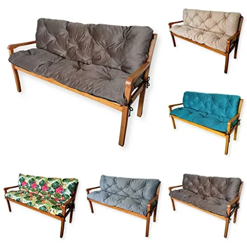 4L Textil Gartenbankauflage - Bequeme Sitzkissen für Hollywoodschaukel (150x60x50 cm, Braun) - Gartenmöbelauflagen für optimalen Sitzkomfort, strapazierfähiger Velour-Imitat Stoff, ideal für Garten, Terrasse und Balkon.