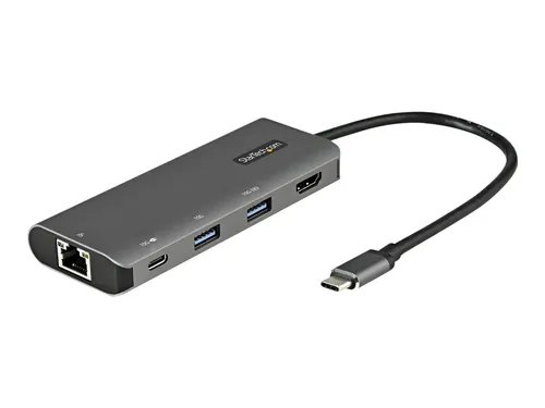 StarTech.com USB C Multiport Adapter - 5-in-1 USB-C Mini Dock mit 4K 30Hz HDMI, 3 USB-Ports, Gigabit-Ethernet und 100W Power Delivery - ideal für unterwegs und vielseitig einsetzbar.