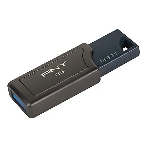 PNY 1TB PRO Elite V2 USB 3.2 Gen 2 Flash-Laufwerk, bis zu 600 MB/s Lesegeschwindigkeit