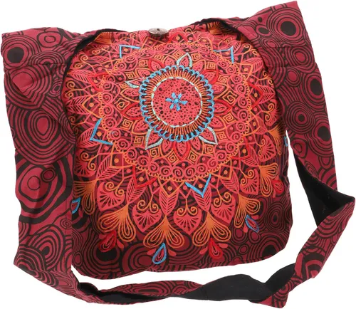 Boho Tasche, Sadhu Bag / Schultertasche, Ethno Shopper, bedruckter Schulterbeut