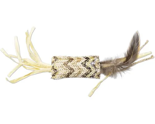 Katzenspielzeug beeztees Catnip Stick Omazo mit Katzenminze aus Bast und Federn