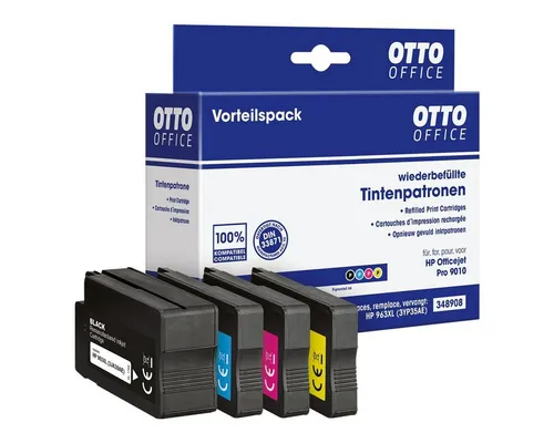 Otto Office 3YP35AE Tintenpatrone (4-tlg., ersetzt HP 3YP35AE, Nr. 963XL BKCMY, schwarz / blau / magenta / gelb)