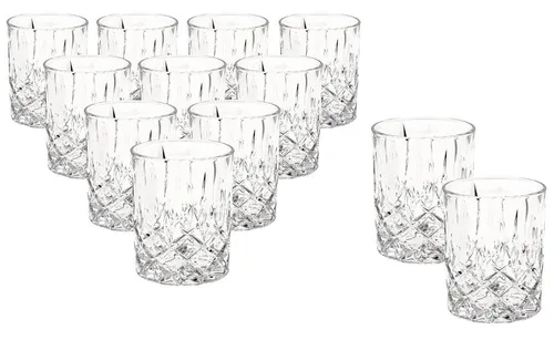 Nachtmann Noblesse Whiskybecher 12er Set, Kristallglas - Schnapsgläser - 12 stilvolle Whiskybecher aus hochwertigem Kristallglas, spülmaschinengeeignet und ideal für festliche Anlässe oder gesellige Abende.