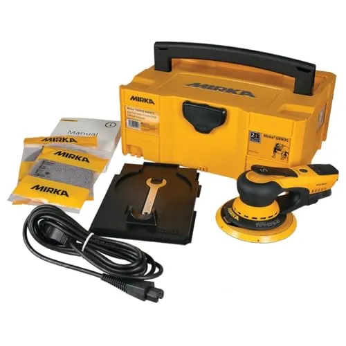 Mirka DEROS 5650CV Exzenter-Schleifer - Schleifmaschinen mit Zentral-Absaugung für staubfreies Arbeiten. Der leichte und leistungsstarke Exzenterschleifer bietet 5.0mm Hub und Bluetooth-Konnektivität für präzises Schleifen.