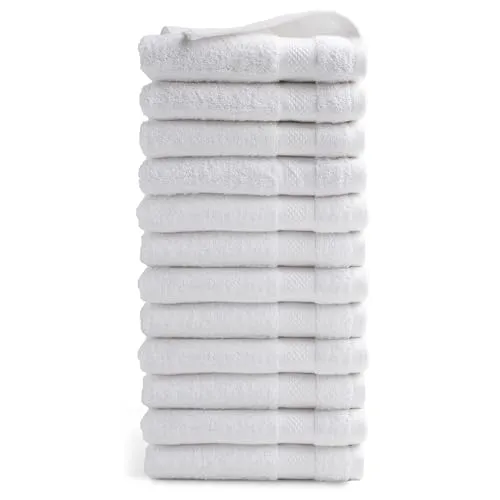 DoubleDry Premium Handtuchset – 12er Pack Hotel Collection – 50x100 cm – 500 g/m², 100% Baumwolle – Öko-Tex MIG Zertifiziert – Handtücher für Fitnessstudio, Spa & Strand - (Weiß)
