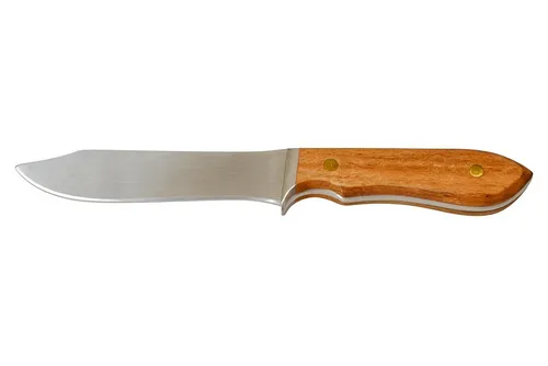 BAY-Sports Trainingshilfe Aluminium Trainingsmesser mit Holzgriff - Stumpfes Aluminiummesser mit realistischer Optik (ca. 25 cm) und ergonomischem Holzgriff, ideal für Selbstverteidigungstraining und Kampfsportarten.