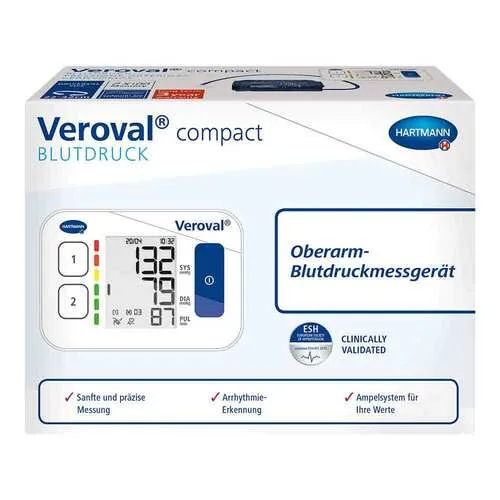Veroval compact Oberarm-Blutdruckmessgerät 1 St - Blutdruckmessgeräte mit Comfort Air Technologie für sanfte Messungen. Hohe Präzision, ausgezeichnet von Dhl und Esh, mit großem Display und 200 Speicherplätzen.