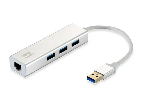 LevelOne USB-0503 Netzwerkadapter USB zu Gigabit Ethernet, 3x USB 3.0-HUB
