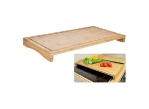 Schneidebrett , Natur , Holz , Bambus , 28x4.3x54 cm , Saftrille , Küchenzubehör, Schneidebretter