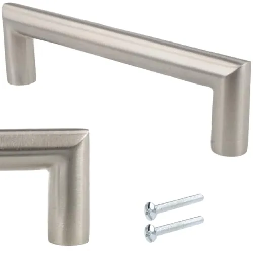 MS Beschläge Edelstahl Schrankgriff – Schubladengriff- Möbelgriff matt gebürstet – rostfrei – Lochabstände 96–320 mm – inkl. Montageschrauben – für Küche, Bad und Wohnzimmer (1, Lochabstand 128mm)
