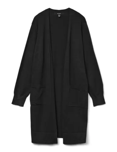 Vero Moda VMSILJE LS OPEN CARDIGAN GA NOOS Damen Cardigan - Modische lange Strickjacke aus elastischem Feinstrick, ideal für lässige Outfits. Perfekt für den Alltag und bequem zu tragen, erhältlich in Größe L.