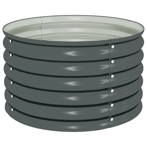 vidaXL Hochbeet Stahl Grau 80x80x44 cm - Hochbeet aus verzinktem Stahl, witterungsbeständig und ideal für Garten, Balkon oder Terrasse. Bietet ausreichend Platz für Pflanzen, Gemüse und Kräuter.