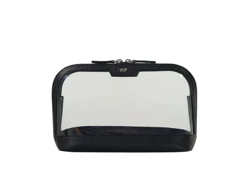 Braun Büffel Kulturbeutel Kosmetik Etui M schwarz - Eleganter Kulturbeutel aus hochwertigem Rindleder mit wasserabweisender Folie. Ideal für die Aufbewahrung Ihrer Kosmetikartikel – praktisch und stilvoll für unterwegs.