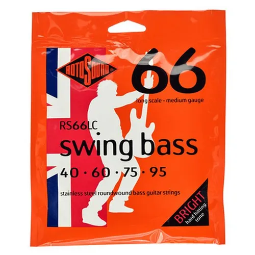 Rotosound RS66LC Swing Bass Saiten - Gitarren- & Bass-Zubehör, 4-Saiter Satz aus Edelstahl für brillanten Klang und lange Haltbarkeit, perfekt für E-Bass-Spieler