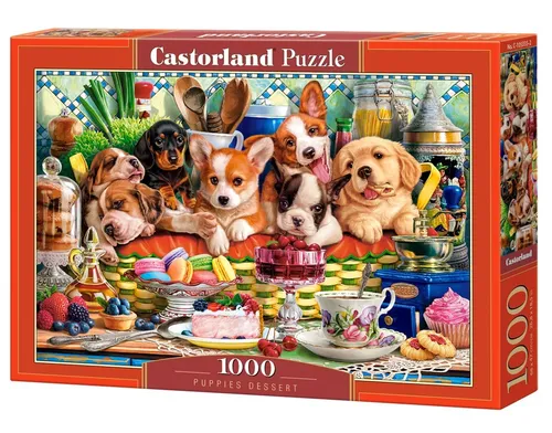 Puzzle 1000 pieces Puppies dessert Castor 5904438105335