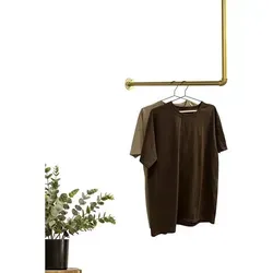 RSR Hangers Kleiderstange Garderobe Industrial L-Form Gold in gold von RSR Hangers