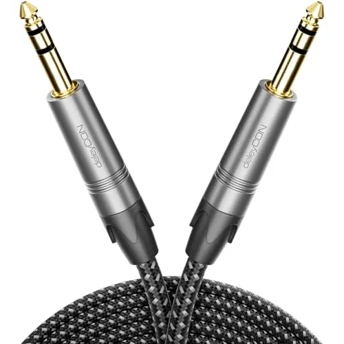 deleyCON 7,5m Instrumentenkabel Klinkenkabel 6,35mm auf 6,35mm Klinke TRS (Stereo) AUX - Studio Qualität - aus reinem OFC Kupfer (AWG24) - für Verstärker Mixer E-Gitarre Bass Keyboard