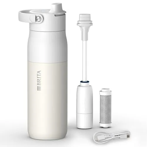 BRITA LARQ iQ Digitale Filter Trinkflasche 680 ml - Trinkflasche mit Hydration Tracking, UV-C Technologie und Aktivkohlefilter für sauberes Wasser. Hält bis zu 24 Stunden kalt und ist spülmaschinengeeignet - ideal für unterwegs!