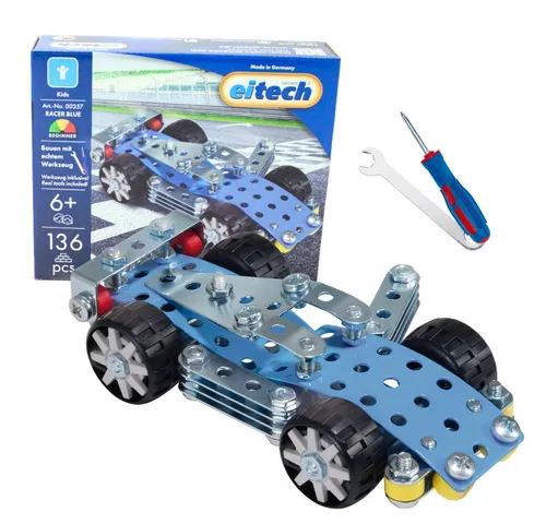 Eitech eitech Racer Blue 00257 Metallbaukasten, (Modellbausatz Rennauto, 136 St., Konstruktionsspielzeug), Stabilbaukasten Made in Germany