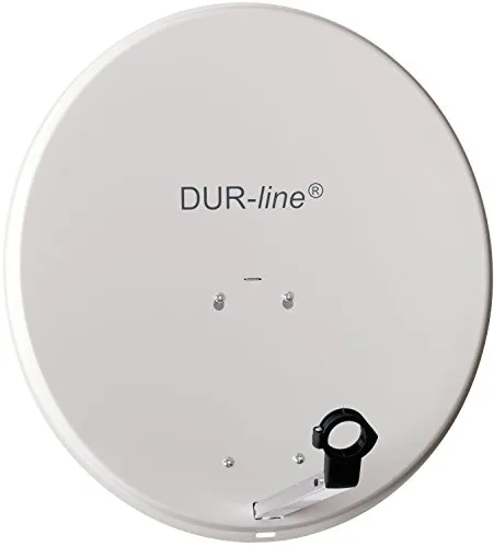 DUR-line MDA 60cm Hellgrau - Hochleistungs-Satellitenschüssel - SAT-Antenne mit 60 cm Aluminium-Spiegel für besten Empfang, auch bei schlechtem Wetter. Ideal für Camping und Full HD Fernsehen.