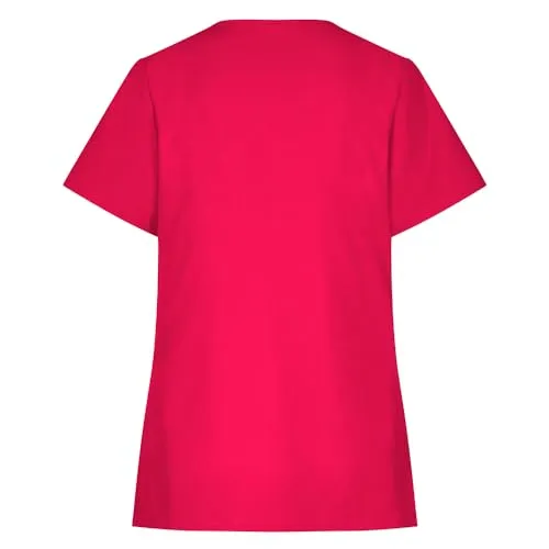 EXNER Schlupf-Kasack für Damen, Regular Fit, rot, Größe XL - Stylischer Kasack mit V-Ausschnitt und praktischen Taschen, gefertigt aus atmungsaktivem, langlebigem Material. Ideal für den professionellen Einsatz in Pflege, Kosmetik und Wellness.