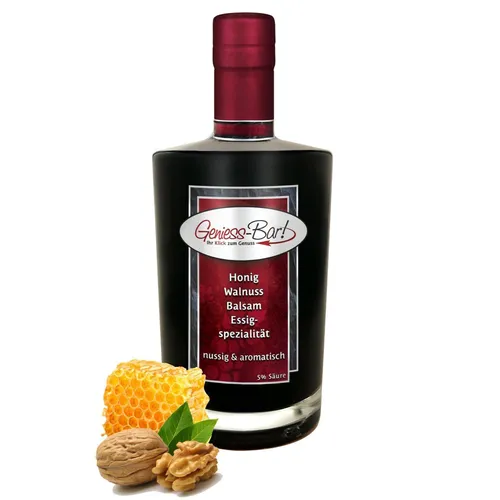 Honig Walnuss Balsam Essig - Spezialität 0,35L balsamartig nussig mild 5% Säure
