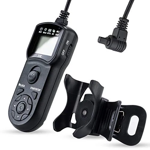 JJC Timer-Fernsteuerung Kompatibel mit Canon R1 R3 R5II R5 R5C 5DIV 6DII | 1DIV, 5D, 6D, 5DS, 5DSR, Stativ-Halteklammer, LCD Intervallometer, Ersetzt RS-80N3/TC-80N3 Controller