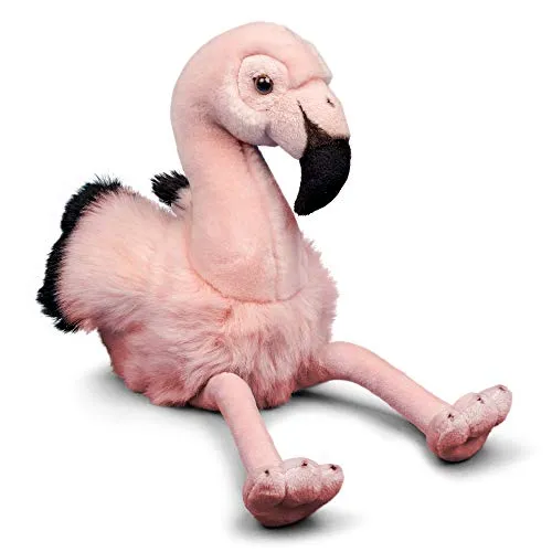 Animigos Plüschtier Flamingo - Kuscheltier im realistischen Design, ca. 24 cm groß und mit Infoblatt über die Lebensweise des Tieres