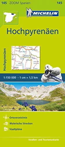 Michelin Hochpyrenäen: Straßen- und Tourismuskarte 1:150.000 (MICHELIN Zoomkarten, Band 145)