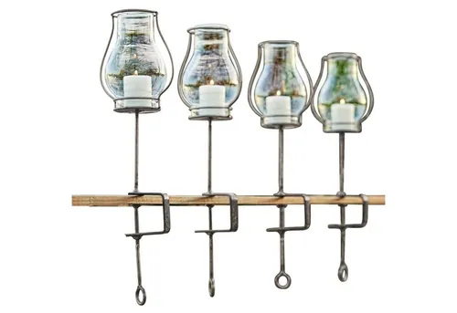 Loberon Windlicht 4er Set Calindra - Vintage-Charme für jeden Anlass - Windlichter für drinnen und draußen, mit praktischer Schraubzwinge zum Befestigen. Verleihen Sie Ihrem Ambiente einen klassischen Chic.