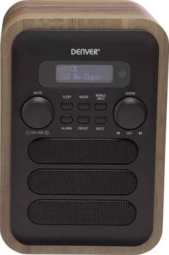 Denver DAB-48 DAB+ Radio mit FM Tuner und Bluetooth, graues Design für hohen Musikgenuss und flexibles Hören - 