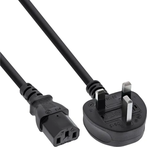 Produktbild InLine® Netzkabel Netzstecker England auf Kaltgerätestecker C13 schwarz 1m