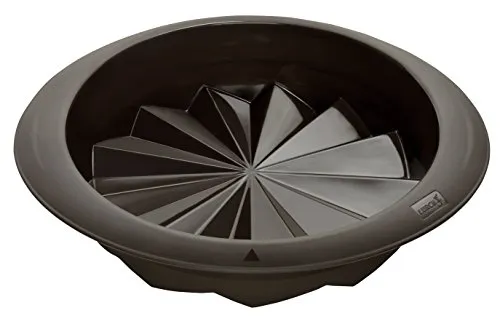 Lurch 85032 FlexiForm Fancy Cake/runde Backform Ø 24 cm aus 100% BPA-freiem Platin Silikon, braun, 32 x 29 x 6.8 cm