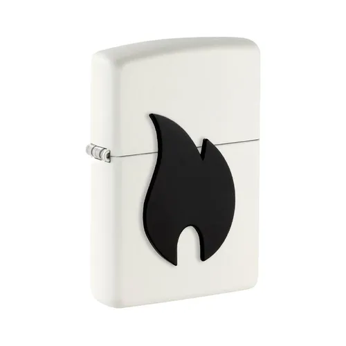 Zippo Benzin-Feuerzeug BIG Flame Black – Weißes Emblem, unbefüllt - Stylisches Zippo Benzin-Feuerzeug mit auffälligem BIG Flame Black Emblem. Perfekt für Sammler und für den täglichen Gebrauch geeignet.