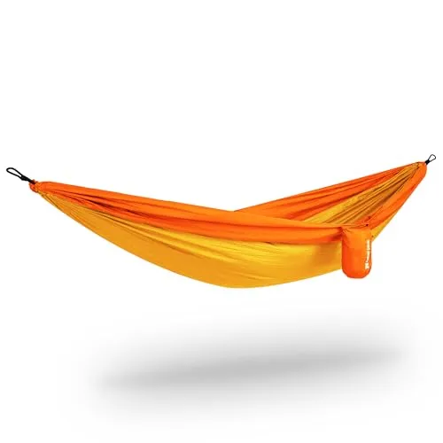 Heber Peak – NookHe. Hammok Single Hängematte Outdoor 260x140cm – Leichte Hammock für 1 P., 180kg Tragkraft, 540g Gewicht – Mit Karabinern & Packsack - Für Camping, Reisen, Bikepacking