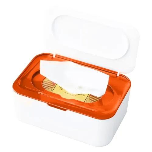 LiangYuanZen 3 Arten Farben,19×13×7.5cm. Praktische LiangYuanZen Aufbewahrungsbox für Küche, Bad und Büro, Feuchttücher Box für Feuchttücher und Hygienepapier (Orange.)