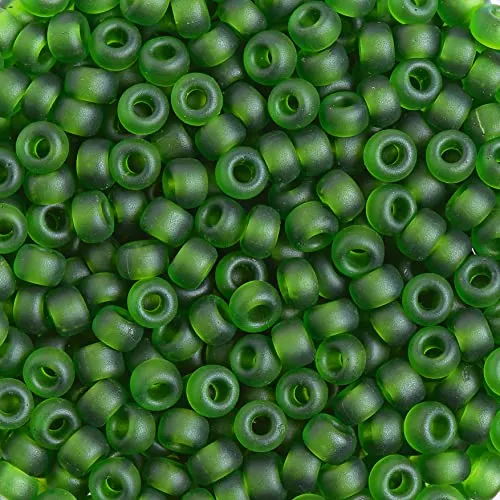 PRACHT Miyuki-Rocailles Glasperlen 2.5 mm außen 0.8 mm innen 12 g ideal für Schmuckherstellung und Bastelprojekte Transparent-Matt, Turmalin