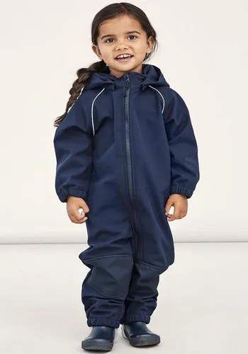 NAME IT Unisex Nmnalfa Softshell Suit Solid Fo Noos Regenanzug, Dark Sapphire, 122 - Schnee- & Regenbekleidung für Jungen, aus recyceltem Polyester für nachhaltigen Schutz und Komfort.