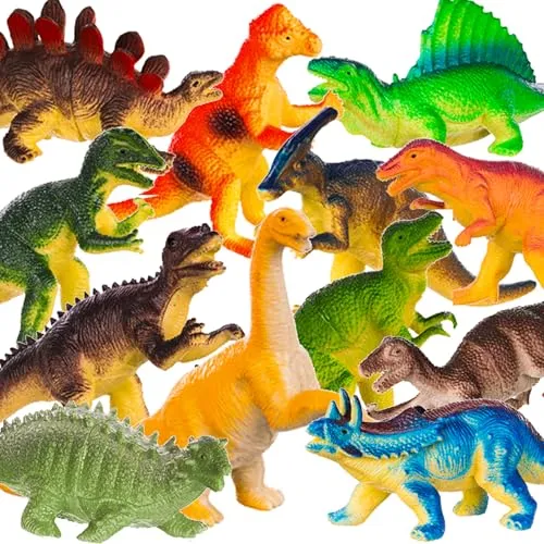 KRUZZEL Dinosaurier Set 12 Stück – Tyrannosaurus Rex, Brachiosaurus & Giganotosaurus