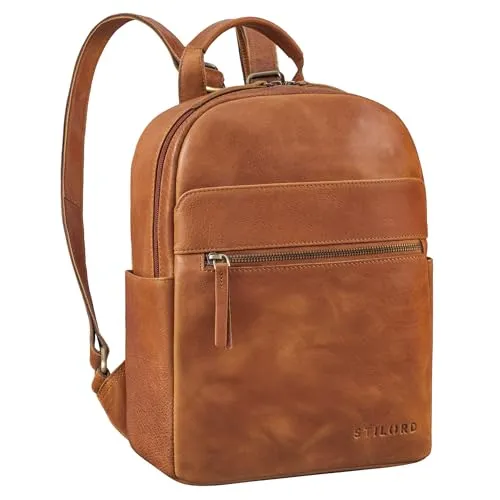 STILORD 'Phineas' Kleiner Lederrucksack - Tagesrucksack aus hochwertigem Echtleder im Vintage-Design, perfekt für Tablets bis 11 Zoll und DIN A4-Dokumente – ideal für stilvolle Entdecker!
