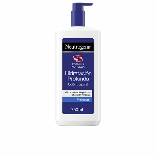 Neutrogena Deep Moisture Körperlotion 750ml - Ganzkörperpflege mit intensiver Feuchtigkeitspflege für trockene Haut, zieht schnell ein und hinterlässt ein geschmeidiges Hautgefühl.